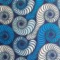 Preview: Afrikanischer Wax Print Stoff Baumwolle BLUE SNAILS